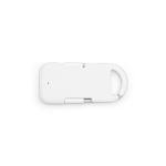 Chargeur portable porte-clés compact en plastique recyclé 1 000 mAh couleur blanc vue arrière
