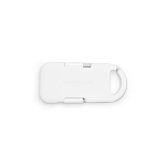 Chargeur portable porte-clés compact en plastique recyclé 1 000 mAh couleur blanc vue frontale