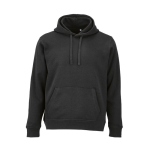 Sweat à capuche unisexe en coton biologique 300 g/m² couleur noir vue frontale
