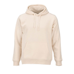 Sweat à capuche unisexe en coton biologique 300 g/m² couleur beige vue frontale