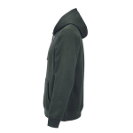 Sweat à capuche unisexe en coton biologique 300 g/m² couleur vert foncé troisième vue