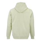 Sweat à capuche unisexe en coton biologique 300 g/m² couleur vert pastel vue arrière
