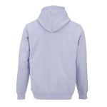 Sweat à capuche unisexe en coton biologique 300 g/m² couleur bleu pastel vue arrière