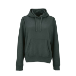 Sweat à capuche femme en coton biologique 300 g/m² Bondi couleur vert foncé vue frontale