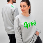 Sweat-shirt unisexe en coton bio, molleton brossé 300 g/m², Waikiki couleur gris clair deuxième vue d'ambiance