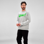 Sweat-shirt unisexe en coton bio, molleton brossé 300 g/m², Waikiki couleur gris clair quatrième vue d'ambiance