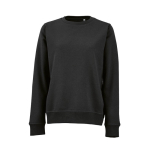 Sweat-shirt femme en coton biologique col rond 300 g/m² Waikiki couleur noir vue frontale