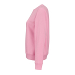 Sweat-shirt femme en coton biologique col rond 300 g/m² Waikiki couleur rose troisième vue
