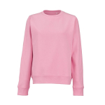 Sweat-shirt femme en coton biologique col rond 300 g/m² Waikiki couleur rose vue frontale
