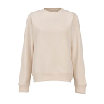 Sweat-shirt femme en coton biologique col rond 300 g/m² Waikiki couleur beige vue frontale