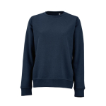 Sweat-shirt femme en coton biologique col rond 300 g/m² Waikiki couleur bleu marine vue frontale