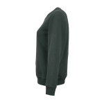 Sweat-shirt femme en coton biologique col rond 300 g/m² Waikiki couleur vert foncé troisième vue