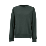 Sweat-shirt femme en coton biologique col rond 300 g/m² Waikiki couleur vert foncé vue frontale