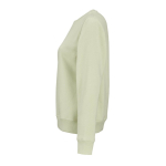 Sweat-shirt femme en coton biologique col rond 300 g/m² Waikiki couleur vert pastel troisième vue