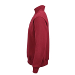 Sweat-shirt unisexe en coton bio avec fermeture 1/4 340g/m² Malibu couleur bordeaux troisième vue