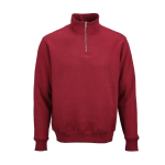 Sweat-shirt unisexe en coton bio avec fermeture 1/4 340g/m² Malibu couleur bordeaux vue frontale