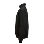 Sweat-shirt unisexe en coton bio avec fermeture 1/4 340g/m² Malibu couleur noir troisième vue