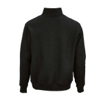 Sweat-shirt unisexe en coton bio avec fermeture 1/4 340g/m² Malibu couleur noir vue arrière