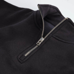 Sweat-shirt unisexe en coton bio avec fermeture 1/4 340g/m² Malibu couleur noir vue détaillée