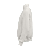 Sweat-shirt unisexe en coton bio avec fermeture 1/4 340g/m² Malibu couleur blanc troisième vue