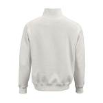 Sweat-shirt unisexe en coton bio avec fermeture 1/4 340g/m² Malibu couleur blanc vue arrière