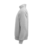 Sweat-shirt unisexe en coton bio avec fermeture 1/4 340g/m² Malibu couleur gris chiné troisième vue