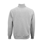 Sweat-shirt unisexe en coton bio avec fermeture 1/4 340g/m² Malibu couleur gris chiné vue arrière
