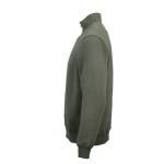 Sweat-shirt unisexe en coton bio avec fermeture 1/4 340g/m² Malibu couleur vert militaire troisième vue