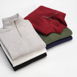 Sweat-shirt unisexe en coton bio avec fermeture 1/4 340g/m² Malibu