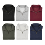 Sweat-shirt unisexe en coton bio avec fermeture 1/4 340g/m² Malibu