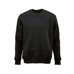 Sweat-shirt unisexe en coton biologique à col rond 340 g/m² Nazaré couleur noir vue frontale