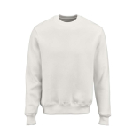 Sweat-shirt unisexe en coton biologique à col rond 340 g/m² Nazaré couleur blanc vue frontale