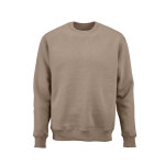 Sweat-shirt unisexe en coton biologique à col rond 340 g/m² Nazaré couleur marron clair vue frontale