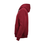 Sweat à capuche unisexe en coton biologique 340g/m² Tulum couleur bordeaux troisième vue