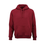 Sweat à capuche unisexe en coton biologique 340g/m² Tulum couleur bordeaux vue frontale