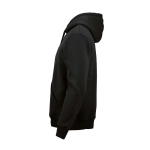 Sweat à capuche unisexe en coton biologique 340g/m² Tulum couleur noir troisième vue