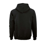 Sweat à capuche unisexe en coton biologique 340g/m² Tulum couleur noir vue arrière