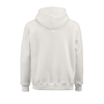 Sweat à capuche unisexe en coton biologique 340g/m² Tulum couleur blanc vue arrière