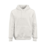 Sweat à capuche unisexe en coton biologique 340g/m² Tulum couleur blanc vue frontale
