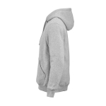 Sweat à capuche unisexe en coton biologique 340g/m² Tulum couleur gris chiné troisième vue