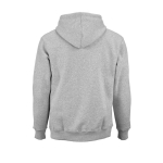 Sweat à capuche unisexe en coton biologique 340g/m² Tulum couleur gris chiné vue arrière