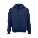Sweat à capuche unisexe en coton biologique 340g/m² Tulum couleur bleu marine vue frontale