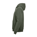 Sweat à capuche unisexe en coton biologique 340g/m² Tulum couleur vert militaire troisième vue
