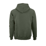 Sweat à capuche unisexe en coton biologique 340g/m² Tulum couleur vert militaire vue arrière
