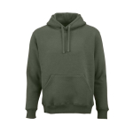 Sweat à capuche unisexe en coton biologique 340g/m² Tulum couleur vert militaire vue frontale
