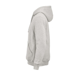 Sweat à capuche unisexe en coton biologique 340g/m² Tulum couleur gris clair chiné troisième vue