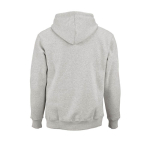 Sweat à capuche unisexe en coton biologique 340g/m² Tulum couleur gris clair chiné vue arrière