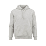Sweat à capuche unisexe en coton biologique 340g/m² Tulum couleur gris clair chiné vue frontale