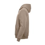 Sweat à capuche unisexe en coton biologique 340g/m² Tulum couleur marron clair troisième vue