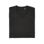 Sweat-shirt unisexe en coton bio avec molleton français 300 g/m² Capri couleur noir deuxième vue frontale